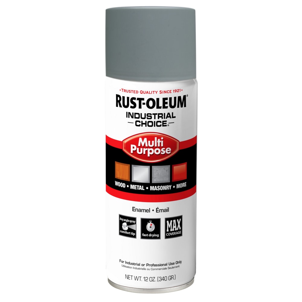 Rust-Oleum Industrial Choice 1600 System Multi-Purpose Enamel Spray Primer, Flat Gray, 12 oz